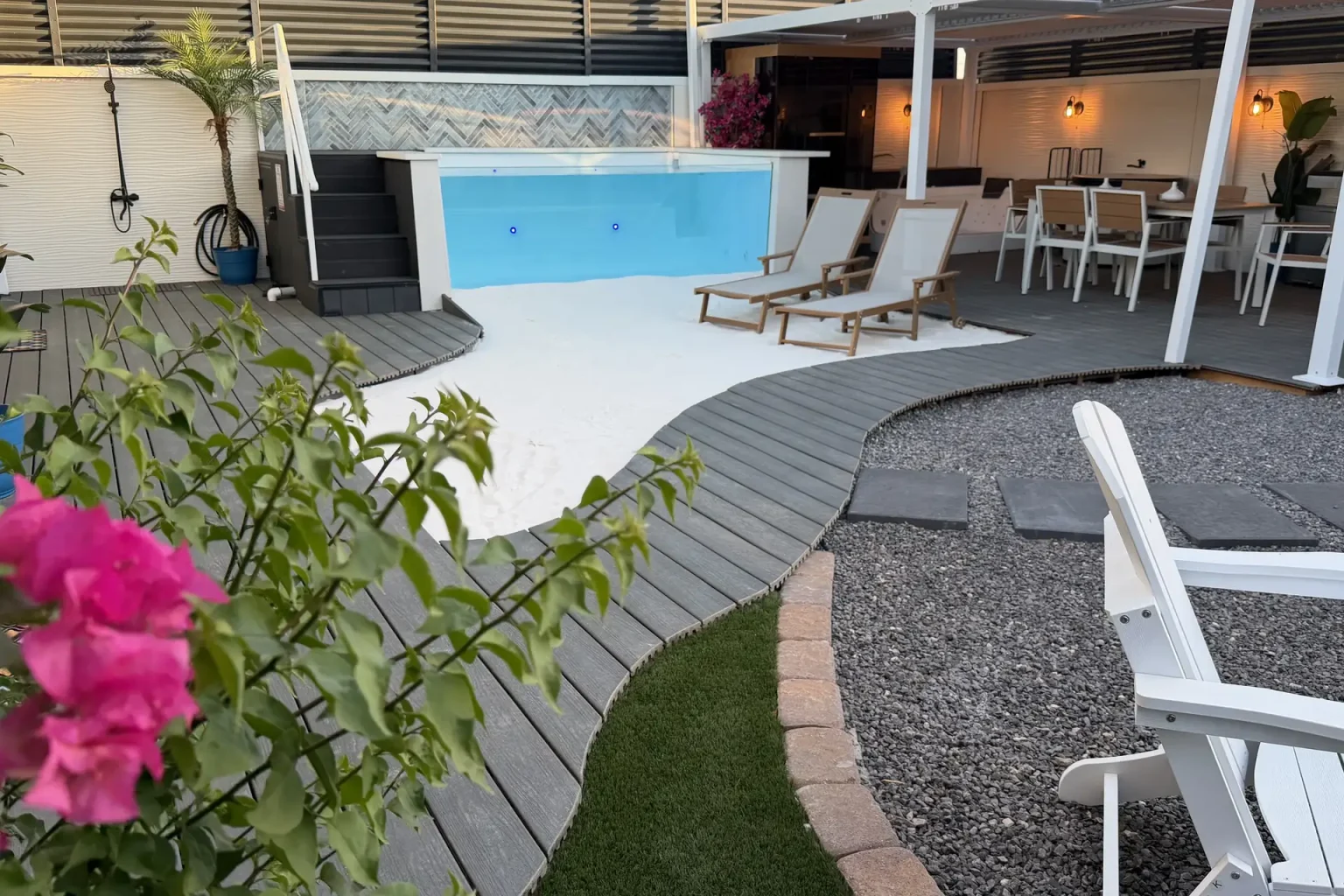 Heated pool and private outdoor dining courtyard
