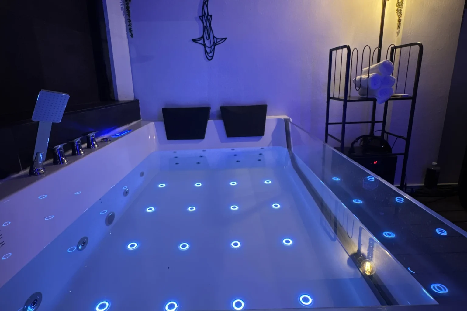 Close view of private jacuzzi jets