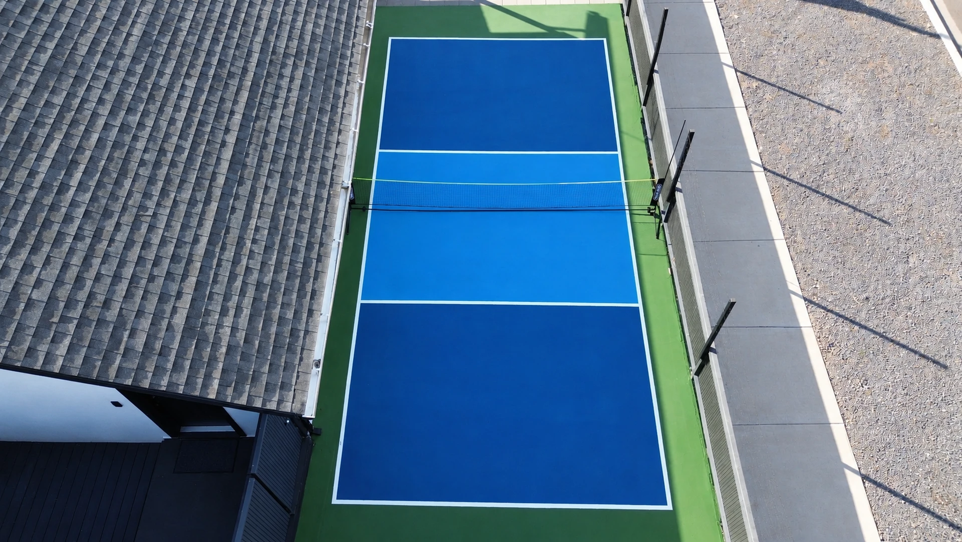 Crescendo private pickleball court aerial view