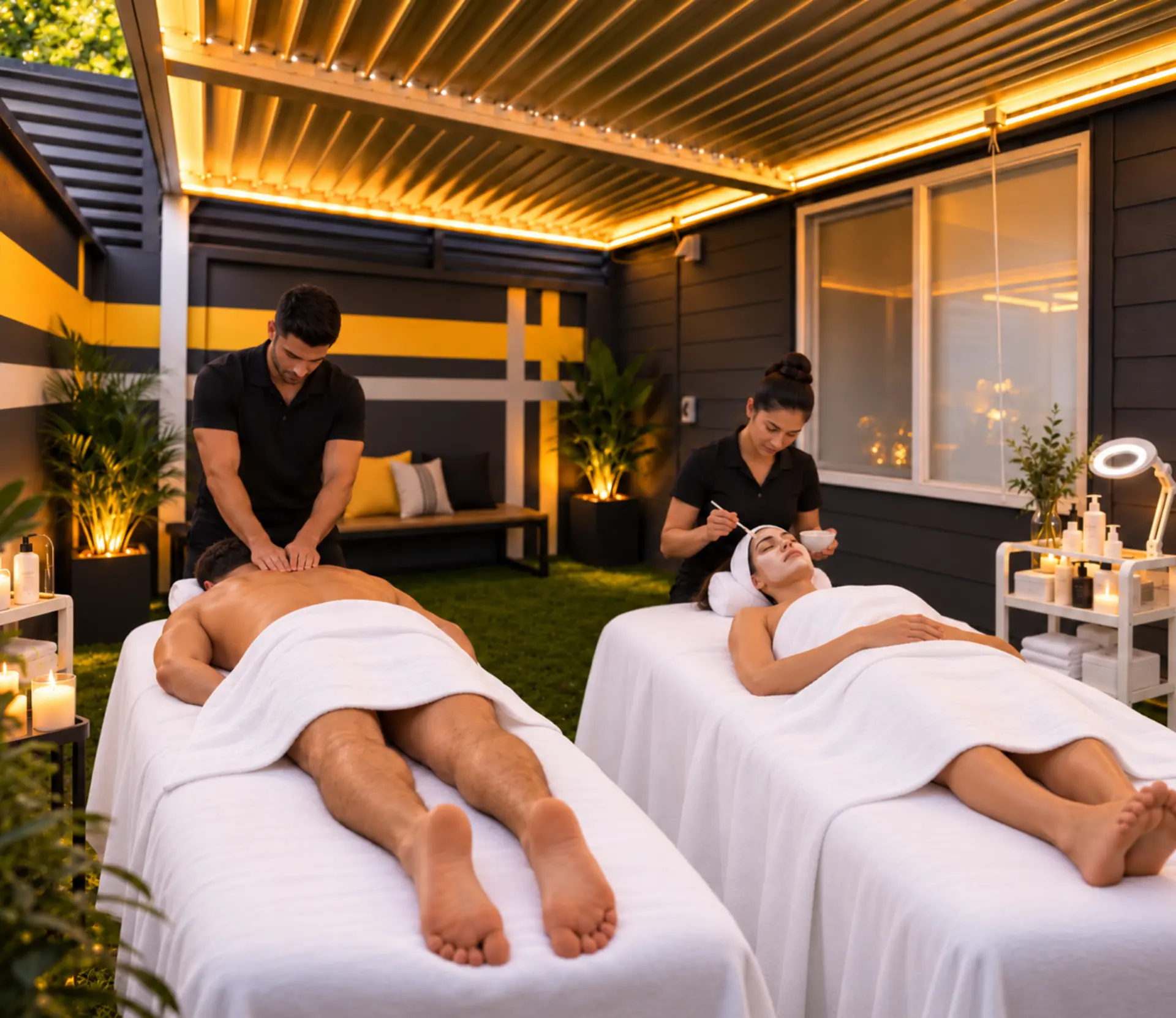 Couples massage and facial treatment