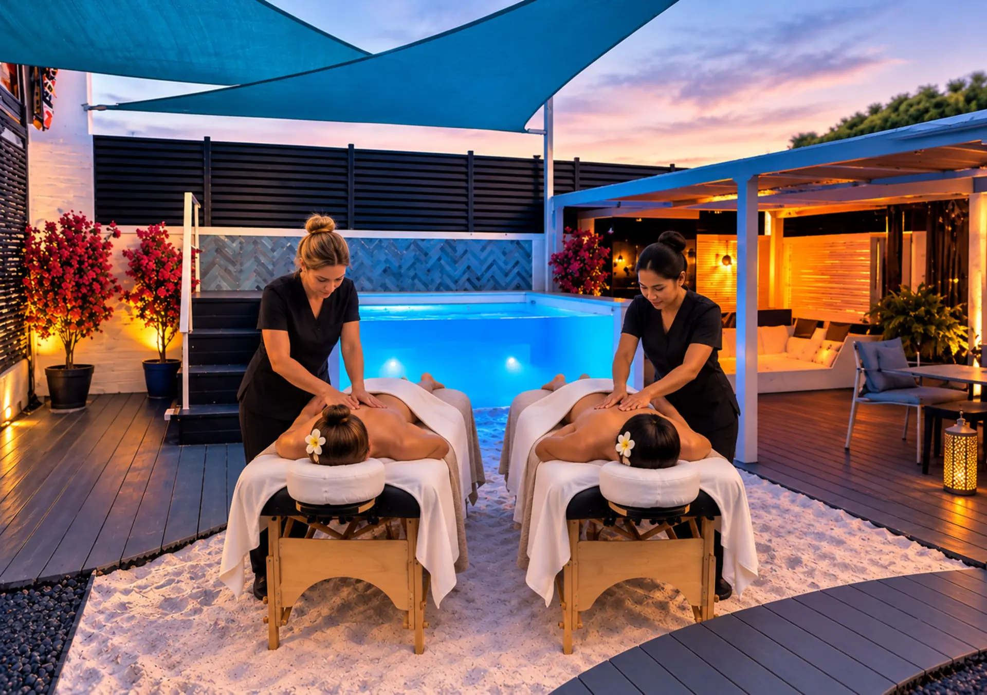 Massage session for women