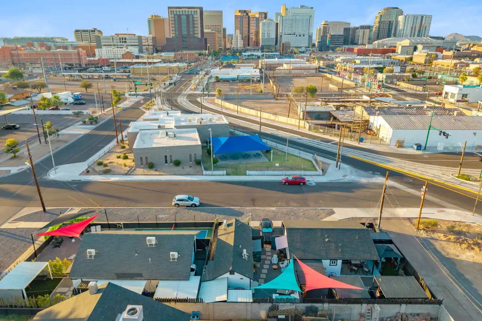 Crescendo aerial view near downtown Phoenix