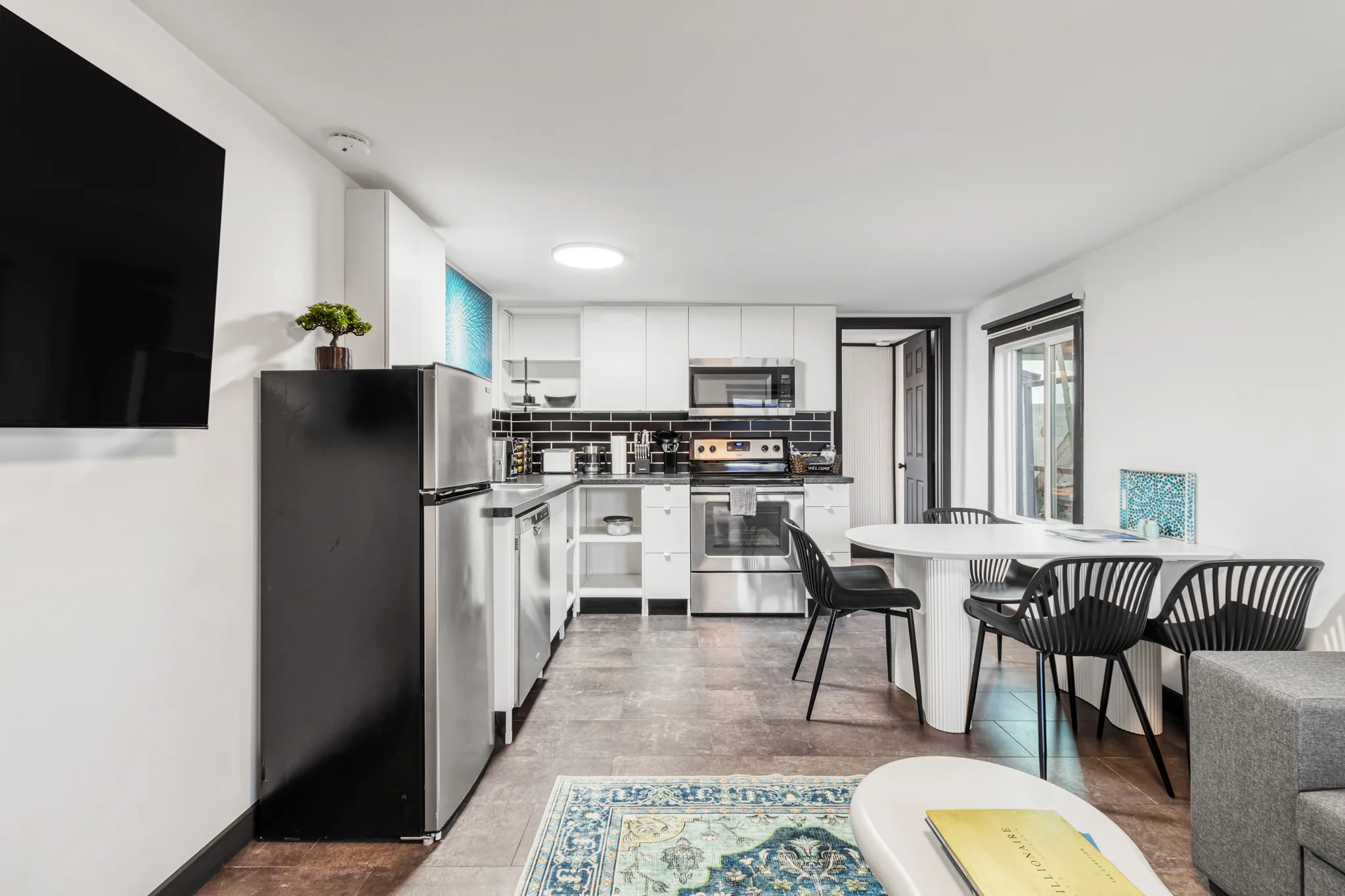 Solace kitchen and dining area