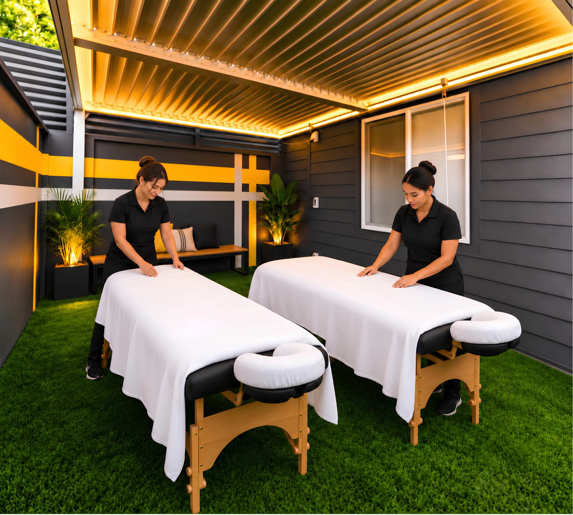 Massage therapist session